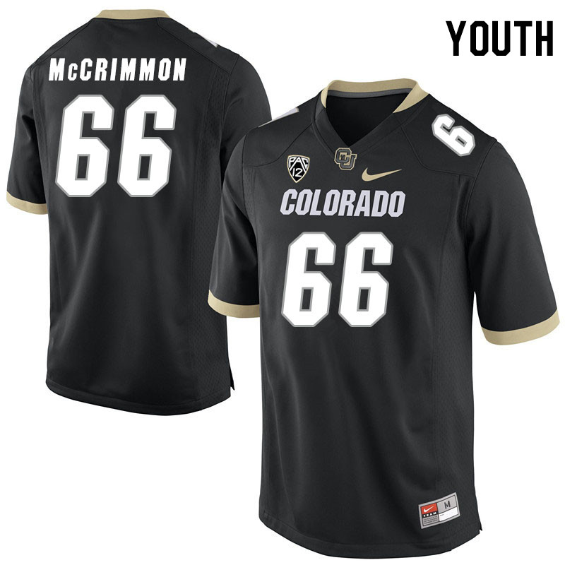 Youth #66 Jeremiah McCrimmon Colorado Buffaloes College Football Jerseys Stitched Sale-Black